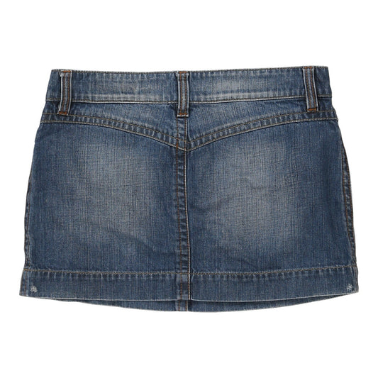 Vintage Gas Mini Denim Skirt - 32W UK 12 Blue Cotton