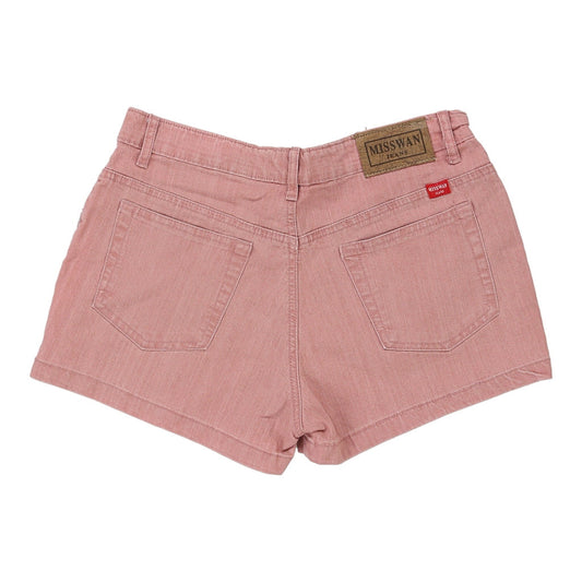 Vintage Miss Swan Shorts - 28W UK 8 Pink Cotton