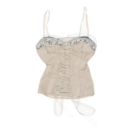 Vintage Unbranded Cami Top - Medium Beige Viscose Blend