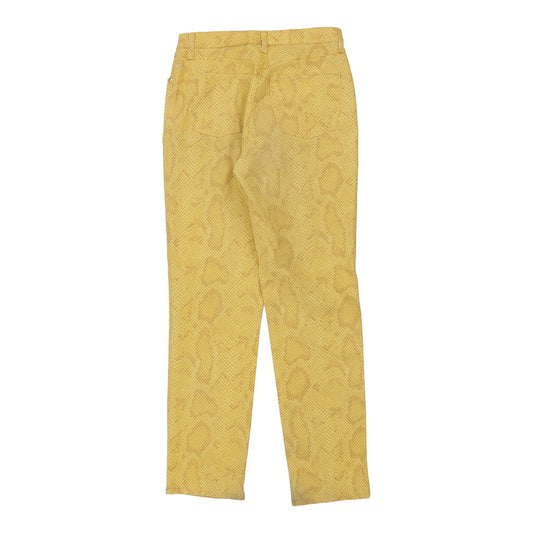Vintage Luisa Spagnoli Animal print Trousers - 30W UK 10 Yellow Cotton