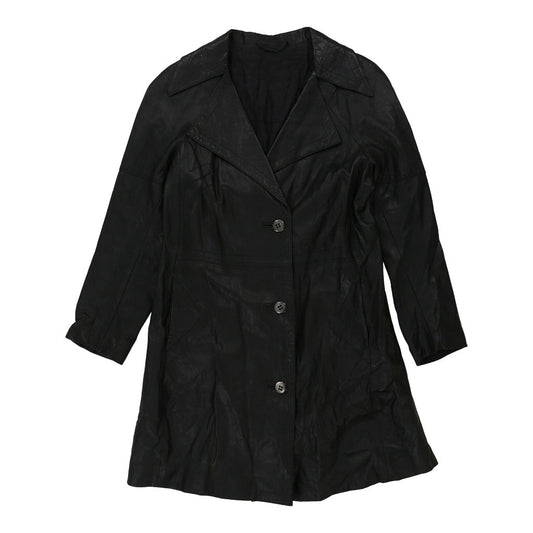 Vintage 1970's Unbranded Leather Jacket - Small Black Leather