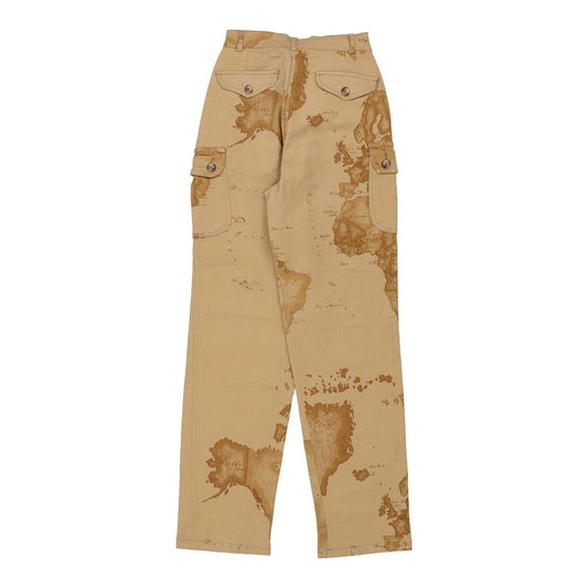 Vintage Alviero Martini Cargo Trousers - 26W UK 8 Beige Cotton