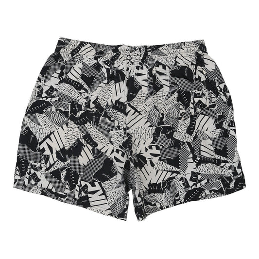 Vintage Nike Swim Shorts - Large Black & White Polyester Blend