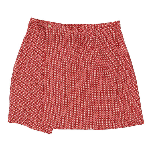 Vintage Benetton Wrap Skirt - 32W UK 12 Red Cotton
