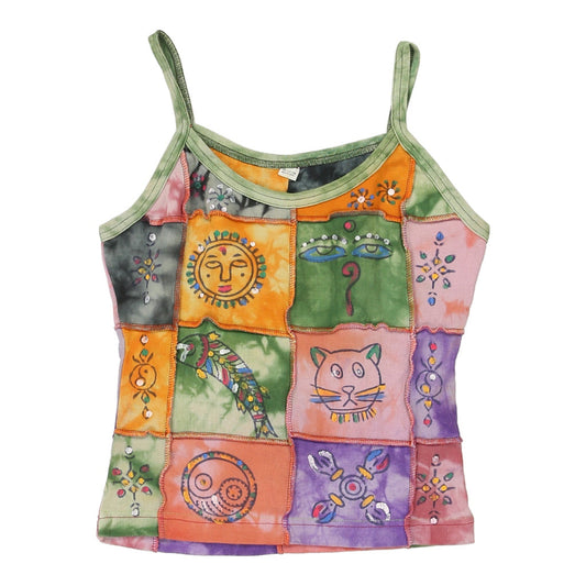 Vintage Unbranded Graphic Cami Top - Small Multicoloured Cotton