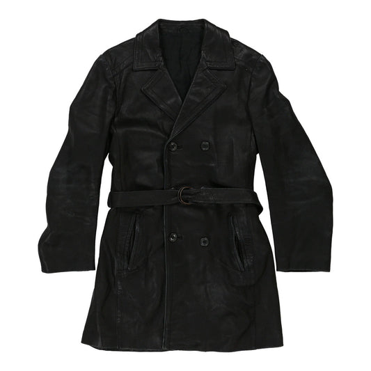 Vintage 1970's G.C. Confezioni Leather Jacket - Small Black Leather