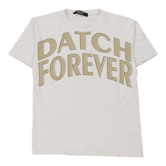 Vintage Datch Spellout T-Shirt - Medium White Cotton