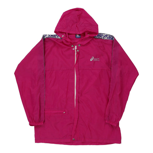 Vintage Asics Windbreaker - Medium Pink Polyester Blend