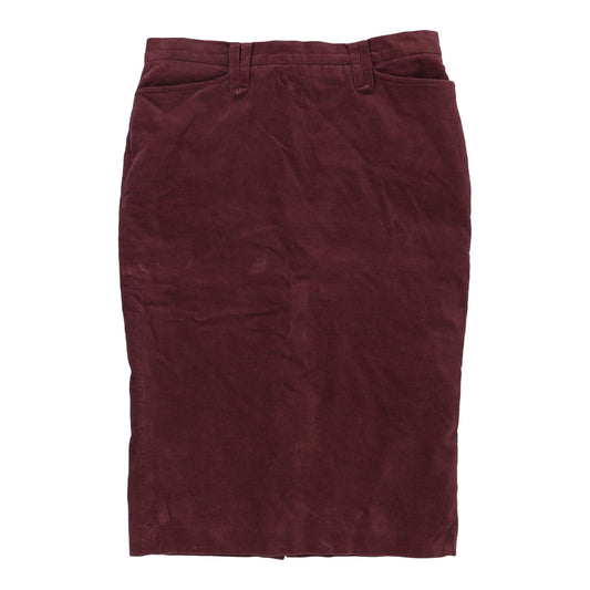 Vintage Dolce & Gabbana Midi Skirt - 28W UK 8 Burgundy Cotton Blend