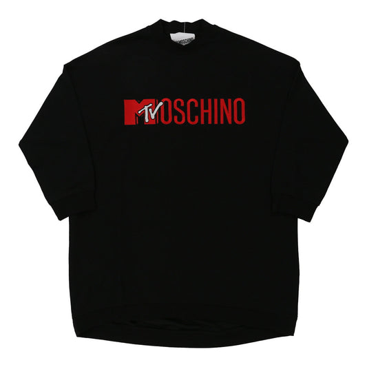 Vintage MTV Moschino Oversized Jumper Dress - XS Black Cotton