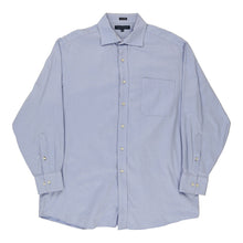  Tommy Hilfiger Patterned Shirt - Large Blue Cotton - Thrifted.com