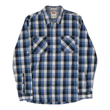  Levis Slim Fit Patterned Shirt - Large Blue Cotton - Thrifted.com