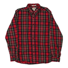  L.L.Bean Checked Flannel Shirt - Large Red Cotton - Thrifted.com