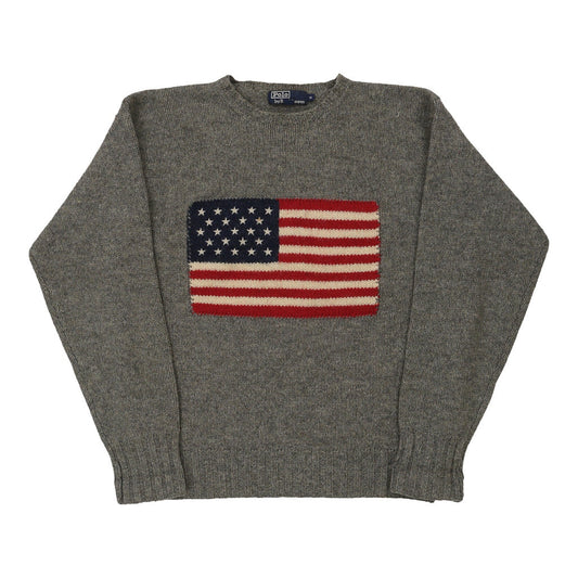 Vintage grey Ralph Lauren Jumper - mens medium