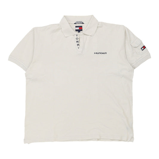 Vintage white Tommy Hilfiger Polo Shirt - mens large