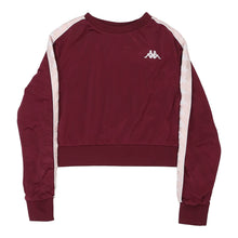  Kappa Cropped Sweatshirt - XS Burgundy Polyester - Thrifted.com