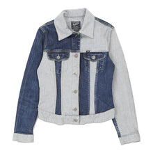  Gas Denim Jacket - Small Block Colour Cotton - Thrifted.com