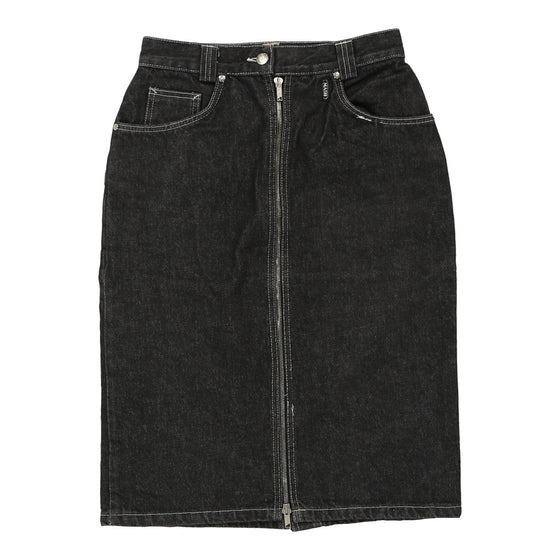 Vintage black Mash Denim Skirt - womens 28" waist