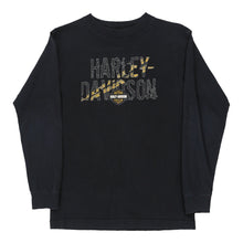 Vintage black 10-12 Years Harley Davidson Long Sleeve T-Shirt - boys small