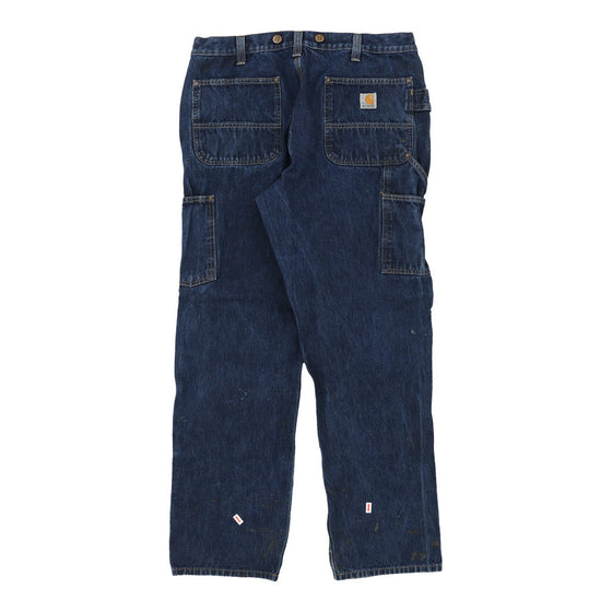 Vintage blue Heavily Worn Carhartt Carpenter Jeans - mens 36" waist