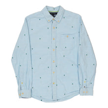  Tommy Hilfiger Patterned Shirt - Medium Blue Cotton - Thrifted.com