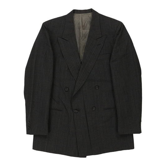 Vintage Givenchy Striped Blazer - Medium Grey Wool