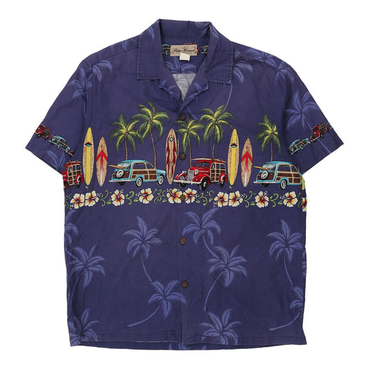 Vintage Blue Hawaii Graphic Hawaiian Shirt - XL Blue Cotton