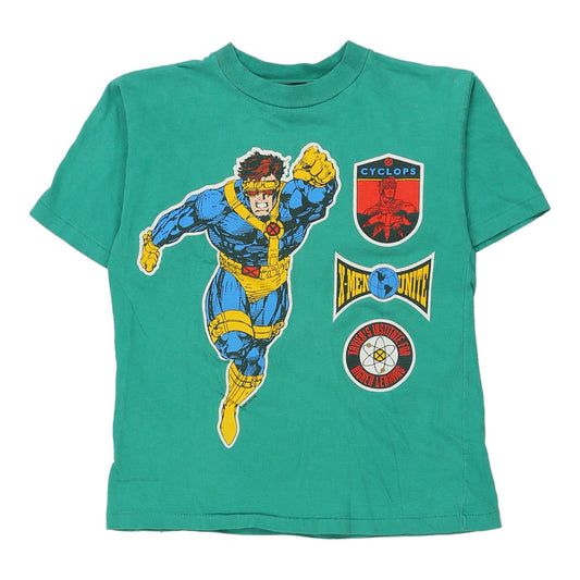 Vintage Age 8 Marvel Graphic T-Shirt - Medium Teal Cotton