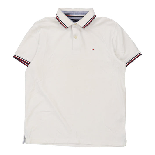 Vintage Tommy Hilfiger Polo Shirt - Medium White Cotton
