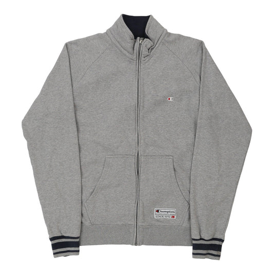 Vintage Champion Zip Up - Large Grey Cotton
