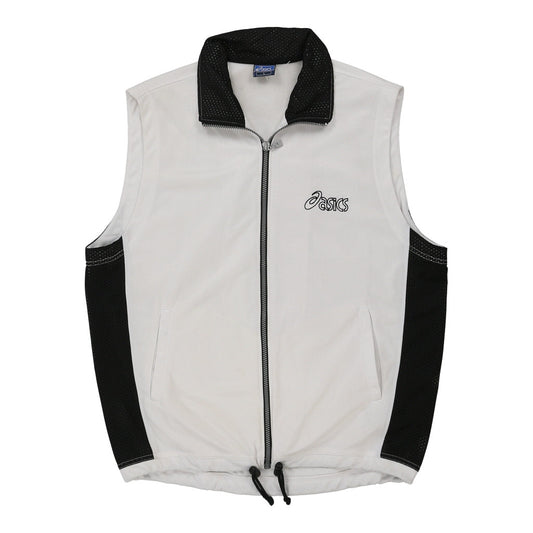 Vintage Asics Track Jacket - Large White Polyester