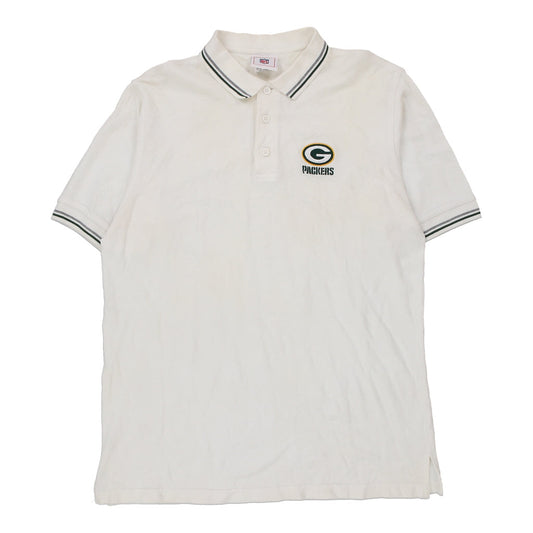 Vintage white Green Bay Packers Nfl Polo Shirt - mens large