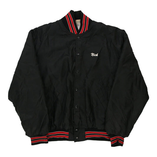 Vintage black Made in USA Milton Richard Leslie Varsity Jacket - mens large