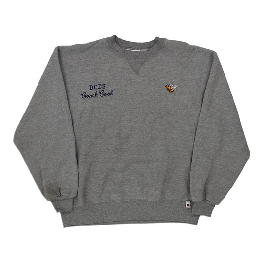 Vintage grey Made in USA DCDS Coach Cook Russell Athletic Sweatshirt - mens large