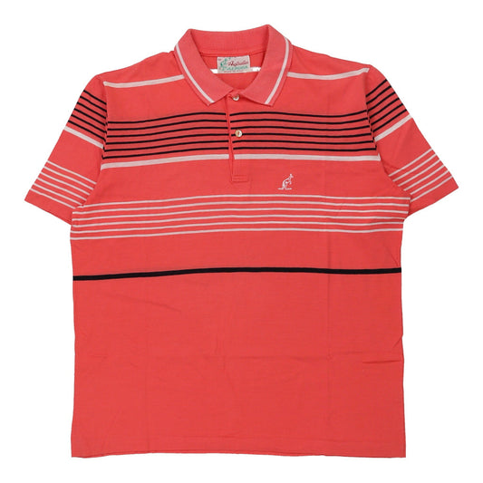 Vintage Australian Striped Polo Shirt - Large Pink Cotton