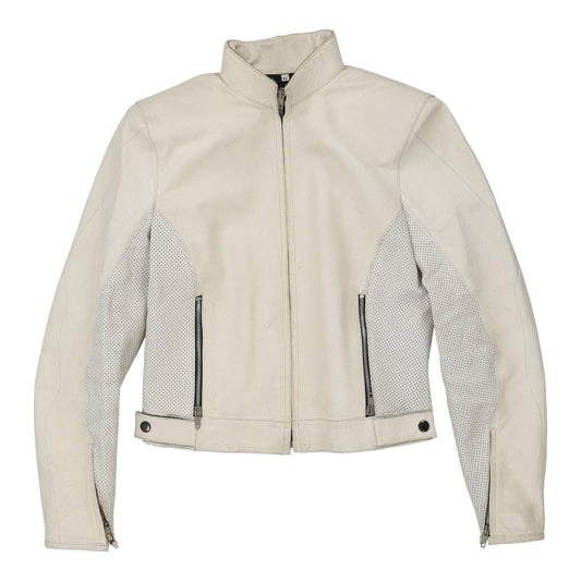 Vintage Unbranded Leather Jacket - Small Cream Leather