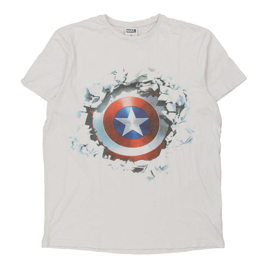 Vintage white Captain America Marvel T-Shirt - mens x-large