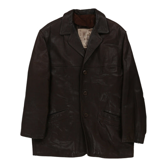 Vintage brown Natural Wear Leather Jacket - mens x-large