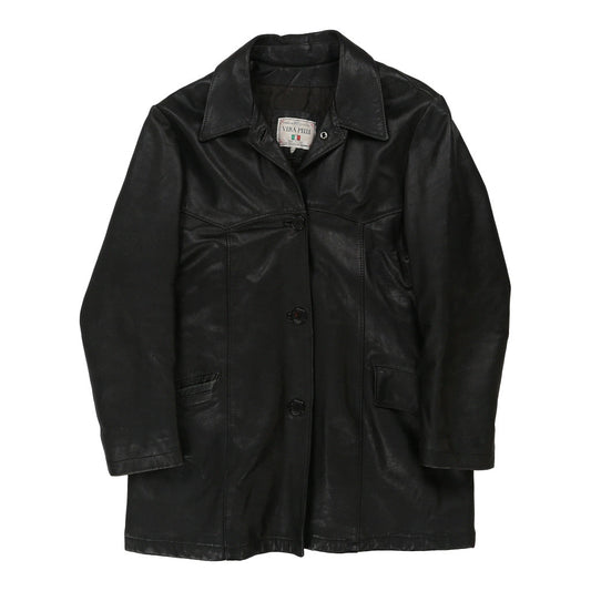 Vintage black 1970's Vera Pelle Leather Jacket - womens large