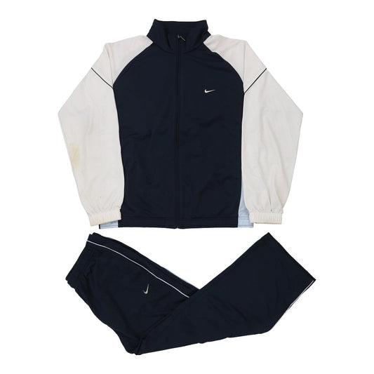 Vintage Nike Full Tracksuit - Large Navy Polyester