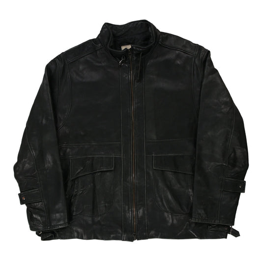 Vintage black Unbranded Leather Jacket - mens xxx-large