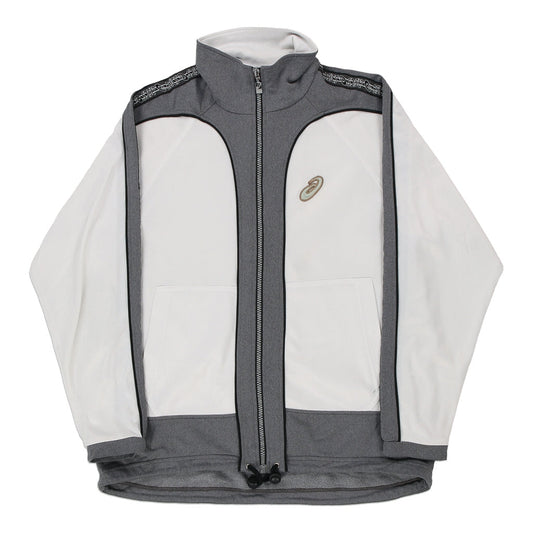 Vintage white Asics Track Jacket - mens medium