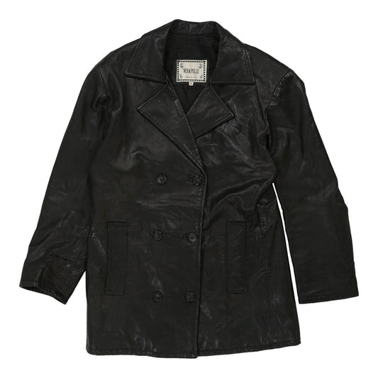 Vintage Unbranded Leather Jacket - Large Black Leather