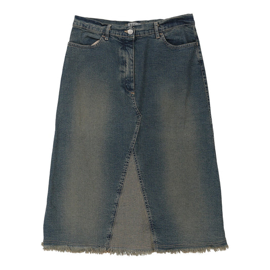 Vintage Store Jeans Midi Denim Skirt - 30W UK 10 Blue Cotton