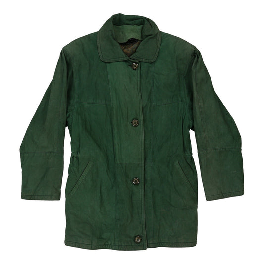 Vintage 1980's Nuova Linea Leather Jacket - Medium Green Leather