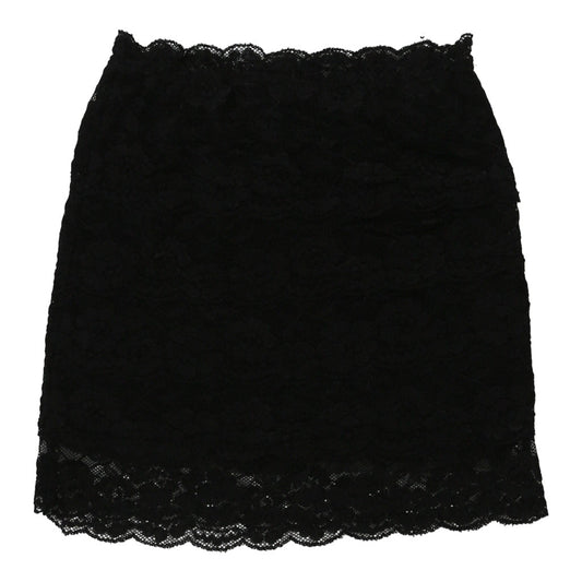 Vintage Brandy Melville Lace Skirt - Medium Black Polyester Blend