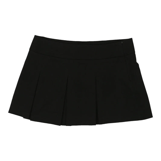 Vintage Soell Pleated Skirt - Medium Black Polyester Blend