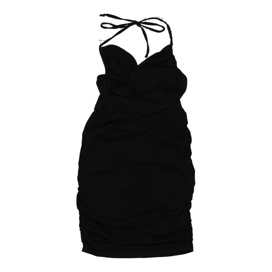 Vintage Sisley Halterneck Dress - Small Black Polyester Blend