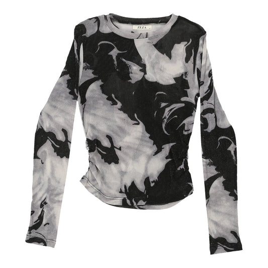 Vintage black & white Zeza Long Sleeve Top - womens medium