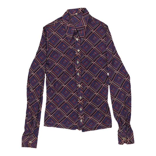 Vintage purple 1970's Unbranded Patterned Shirt - womens x-small